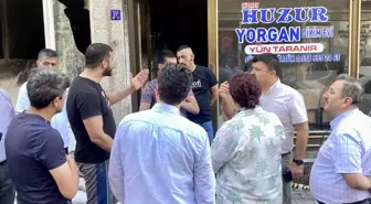 AK Parti Kırşehir Teşkilatı, yangında zarar gören iş yerlerini ziyaret etti