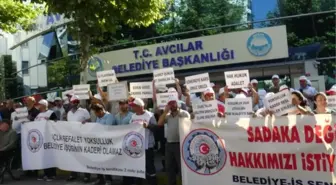 Belediye İş Sendikası Üyeleri Avcılar Belediyesi'nde İşçi Maaşlarının Düzeltilmesi İçin Eylem Yaptı