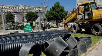 Tokat Belediyesi Yağmur Suyu Hattı Çalışmalarını Sürdürüyor