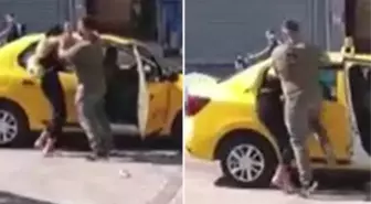 Sokak ortasında eşini tekme tokat dövdü! Korku dolu anlar kamerada