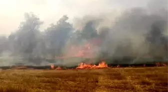 Yalvaç'ta saman balyası saran traktörde çıkan yangın büyük alana yayıldı