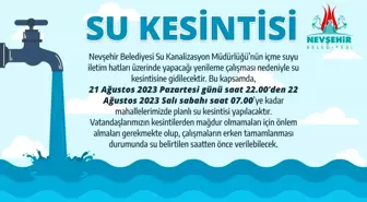 Nevşehir'de Planlı Su Kesintisi Başlıyor