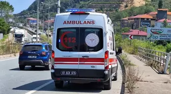 Trabzon'da hafif ticari araç devrildi, sürücü yaralandı