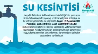 Nevşehir'de Planlı Su Kesintisi