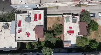 Adana'da Vatandaşlar Kırmızı Biberleri Salça Yapmak İçin Damlara Seriyor