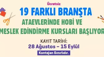 Ataşehir Belediyesi Ataevleri'nde Meslek Edindirme ve Hobi Kursları Başlıyor