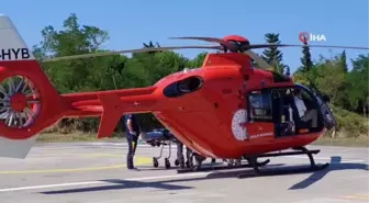 Doğum yapan kadının yardımına ambulans helikopter yetişti