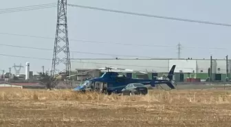 Çerkezköy'de Helikopter Tarlaya Zorunlu İniş Yaptı