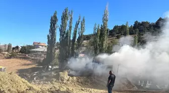 Giresun'un Alucra ilçesinde ev ve samanlık yangını