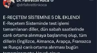 e-Reçetem Sistemine 5 Dil Eklendi