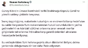 TBMM Başkanı Numan Kurtulmuş, Güney Kıbrıs'taki Cami Saldırısını Kınadı