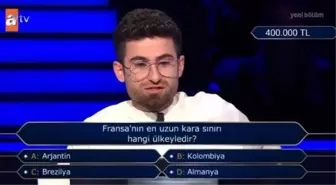 Fransa'nın en uzun kara sınırı hangi ülkeyledir? Kim Milyoner Olmak İster 29 Ağustos Sorusu Cevabı Nedir? 400 Bin TL'lik soru ve cevabı ne?