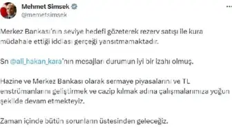 Bakan Şimşek: Rezerv satışı ile kura müdahale iddiası gerçeği yansıtmıyor