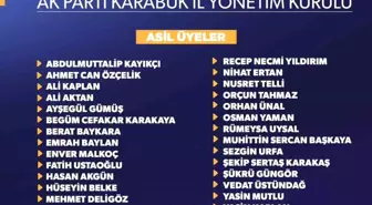 AK Parti Karabük İl Yönetim Kurulu Üyeleri Belli Oldu