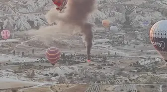 Göreme'de Sıcak Hava Balonları Yangın Tehlikesiyle Karşı Karşıya Kaldı