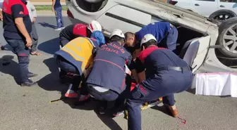 Şanlıurfa'da otomobil devrildi, sürücü yaralandı