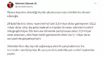 Bakan Şimşek: Uluslararası rezerv birikimine devam edeceğiz