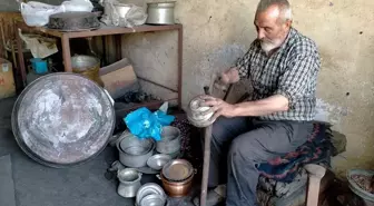 Tokat'ta 70 yıldır kalaycılık mesleğini sürdüren Ahmet Bilge