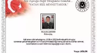 Pençe Harekat bölgesinde yaralanan asker şehit oldu