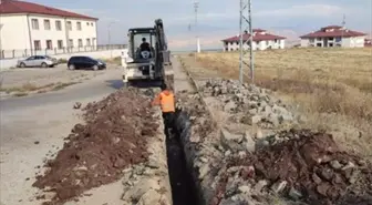 Sivas'ın Akıncılar ilçesinde doğal gaz altyapı çalışmaları devam ediyor