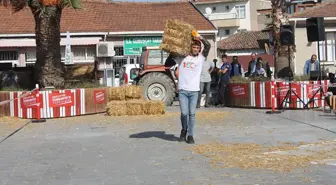 Çanakkale'de balya taşıma ve halat çekme yarışması düzenlendi