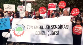 Denizli'de Emekliler Zam Talebiyle Bir Araya Geldi
