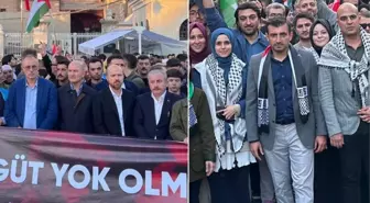  Filistin'e destek yürüyüşüne Soylu, Bayraktar ve Bilal Erdoğan da katıldı