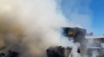 Burdur'da Kaynak Makinesinden Çıkan Yangında 80 Ton Saman Balyası Zarar Gördü
