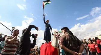 İdlib ve Halep'te Filistin için destek gösterisi düzenlendi