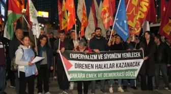 Ankara Emek ve Demokrasi Güçleri, İsrail'in Filistin'e Yönelik Saldırılarını Protesto Etti.