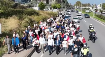 Mudanya Belediye Başkanı Hayri Türkyılmaz, 'Mütareke'den Cumhuriyet'e 100'üncü Yıl Meşalesi' sloganıyla Ankara'ya doğru yürüyüş başlattı