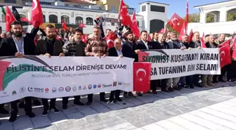 Bozüyük Sivil Toplum Harekatı Platformu İsrail'in Filistin'e yönelik saldırılarını protesto etti