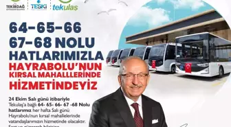 Tekirdağ Büyükşehir Belediyesi Hayrabolu'nun Kırsal Mahallelerinde Toplu Taşıma Hizmeti Başlatıyor