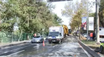 Sarıyer'de İSKİ'ye ait isale hattında boru patladı