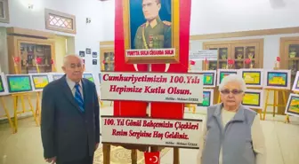 Emekli öğretmenlerin öğrencilerinin resim sergisi