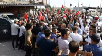 Gaziantep'ten gelen bir grup İncirlik Üssü'nde İsrail'i protesto etti arbede yaşandı