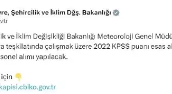 Meteoroloji Genel Müdürlüğü'ne 48 sözleşmeli personel alımı yapılacak