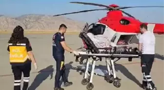 Kalp ve böbrek yetmezliği olan hasta ambulans helikopterle sevk edildi