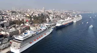 İstanbul'a Gelen Dev Kruvaziyer Gemileri Yoğunluk Oluşturdu