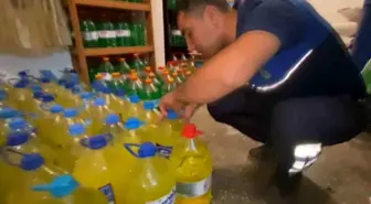 Mersin Erdemli'de Kaçak Sıvı Sabun ve Deterjan Operasyonu