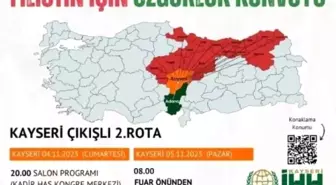 Filistin İçin Özgürlük Konvoyu Kayseri'de Buluşuyor