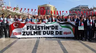 İzmir ve çevre illerde Filistin'e destek yürüyüşleri düzenlendi