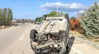 Afyonkarahisar İhsaniye'de Otomobil Takla Attı: 1 Yaralı