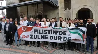 Trakya'da AK Parti'li gençler İsrail'in Gazze'ye yönelik saldırılarını protesto etti