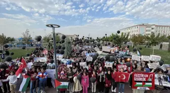 Batman'da öğrenciler Filistinli akranları için gökyüzüne siyah balonlar bıraktı