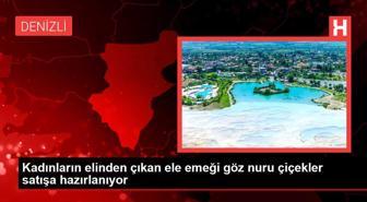 Kadınların elinden çıkan ele emeği göz nuru çiçekler satışa hazırlanıyor