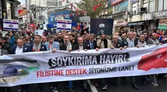 TEKİRDAĞ'DA FİLİSTİN'E DESTEK YÜRÜYÜŞÜ