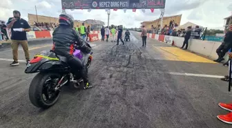 Kepez Drag Pisti'nde Motodrag Yarışları Heyecanı