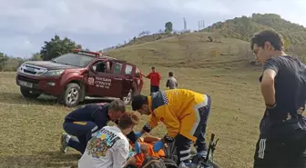 Tokat'ın Niksar ilçesinde yamaçtan yuvarlanan bisikletli yaralandı