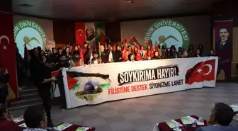 Iğdır'da üniversite öğrencileri İsrail'in Filistin'e yönelik saldırılarına tepki gösterdi